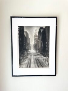 Caroline Adrienne New York Skyline Charcoal Art